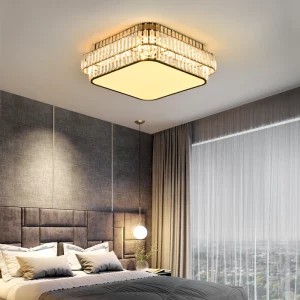 Plafonnier Led métal et verre design moderne épuré luminaire lumière réfléchissante salon chambre bureau élégance scandinave