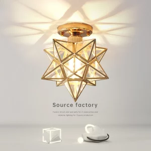 Plafonnier moderne design étoile géométrique lumière diffusée salon chambre entrée bureau décoration intérieure style artistique lumière douce effet visuel unique