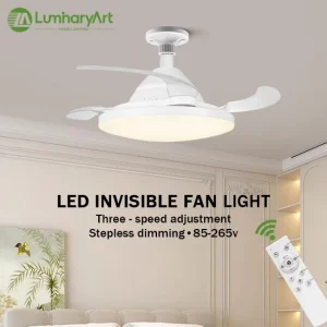 Plafonnier LED Invisible ventilateur rétractable éclairage silencieux télécommande gradation chambre salon éclairage moderne économie d’énergie design épuré Plafonnier LED Invisible ventilateur rétractable éclairage silencieux télécommande gradation chambre salon éclairage moderne économie d’énergie design épuré