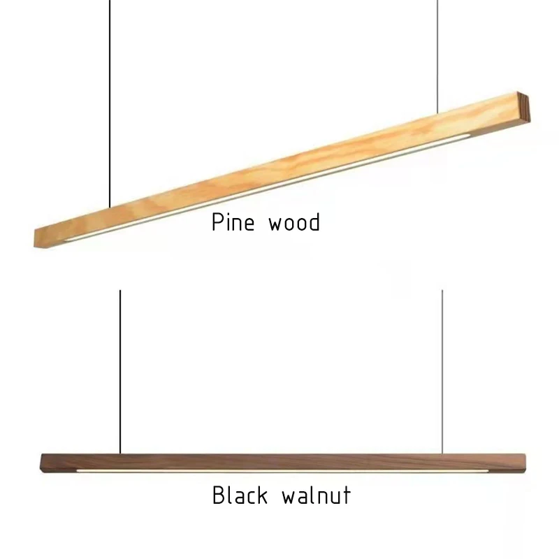 Suspension en bois naturel LED design scandinave nordique éclairage moderne chaleureux salle à manger cuisine bureau décoration intérieure