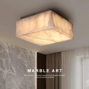 Plafonnier marbre effet naturel design moderne élégant éclairage intérieur chambre salon lumière douce économique certification CQC VDE UL