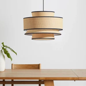 Suspension LED moderne design scandinave intérieur éclairage chaleureux naturel tissu bois noir salon chambre cuisine Suspension LED moderne design scandinave intérieur éclairage chaleureux naturel tissu bois noir salon chambre cuisine