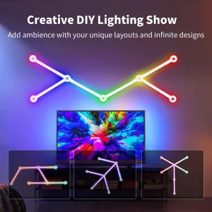 Applique murale intelligente RGB LED  design moderne DIY  lumière ambiantes  salle de jeux  décoration murale  Alexa compatible