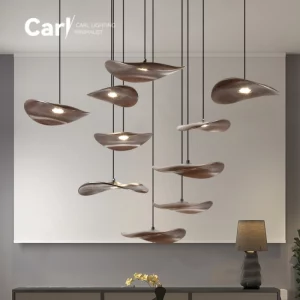 Suspension métal et bois LED design moderne minimaliste luminaire salon chambre salle à manger éclairage chaleureux économique élégant Suspension métal et bois LED design moderne minimaliste luminaire salon chambre salle à manger éclairage chaleureux économique élégant