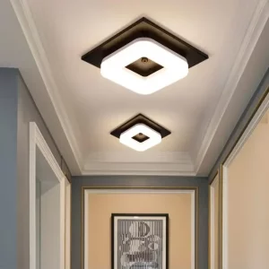 Plafonnier LED métal acrylique design moderne épuré pour couloir véranda bureau lumière uniforme certification CCC CQC ROHS