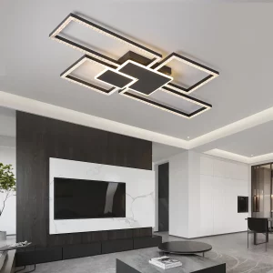 Plafonnier LED moderne design nordique carré lumière chaleureuse salon chambre salle à manger éclairage économie d’énergie élégance naturelle