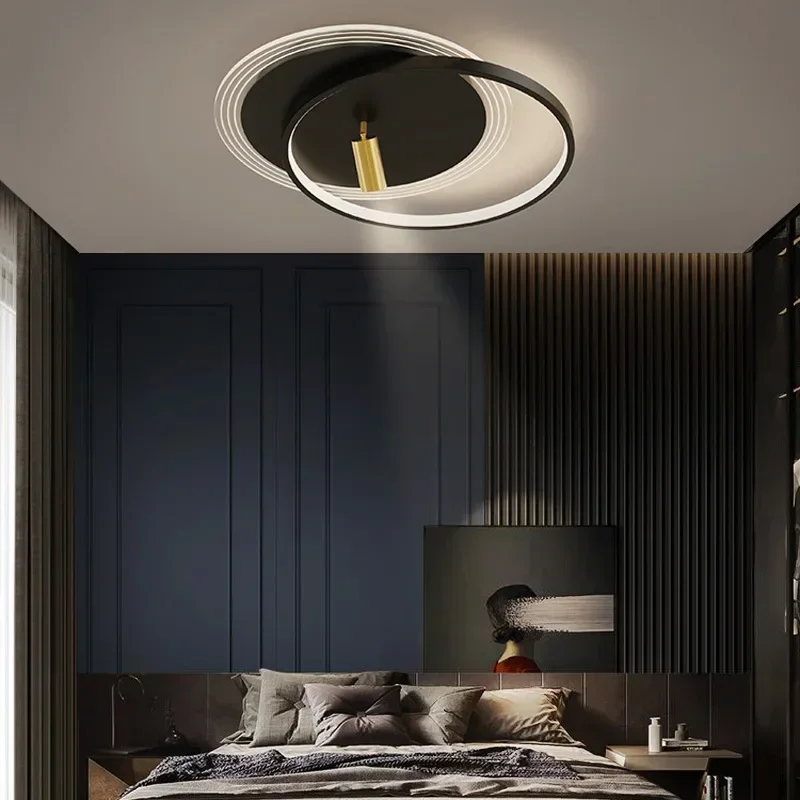 Plafonnier moderne design minimaliste luxe LED doré éclairage créatif salon chambre restaurant élégance industrielle