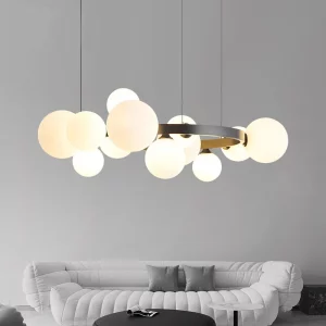 Suspension LED moderne design minimaliste verre opale métal noir salon salle à manger éclairage doux élégant Suspension LED moderne design minimaliste verre opale métal noir salon salle à manger éclairage doux élégant