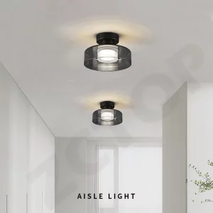 Plafonnier LED verre fumé design moderne minimaliste lumière douce chambre couloir salle à manger économie d’énergie certification CCC CQC FCC GS Plafonnier LED verre fumé design moderne minimaliste lumière douce chambre couloir salle à manger économie d’énergie certification CCC CQC FCC GS