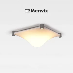 Plafonnier moderne minimaliste en métal et tissu diffuseur lumière douce salon chambre éclairage design contemporain