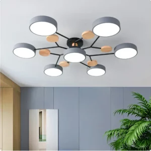 Plafonnier LED bois naturel design scandinave nordique moderne salon chambre éclairage intérieur chaleureux économique élégant