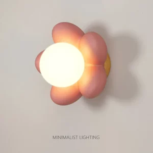 Applique murale bois nordique design floral LED éclairage intérieur chaleureux chambre enfant salon décoration scandinave économique