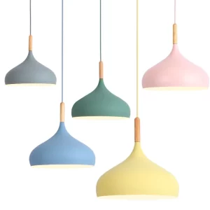 Suspension bois LED design scandinave nordique moderne éclairage chaleureux économique chambre salon cuisine bureau décoration intérieure