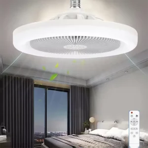 Ventilateur de plafond LED moderne design épuré fonction ventilation lumière télécommande énergie économique chambre salon