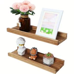 Étagères murales bois flottantes design moderne minimaliste pour salon chambre bureau décoration bois naturel facile à assembler