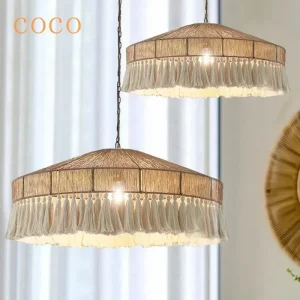 Suspension en rotin design bohème vintage éclairage chaleureux salon chambre cuisine bureau luminaire handmade naturel Suspension en rotin design bohème vintage éclairage chaleureux salon chambre cuisine bureau luminaire handmade naturel