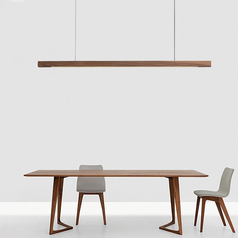 Suspension en bois naturel style nordique moderne lumière LED intégrée design scandinave éclairage chaleureux pour salon chambre cuisine ou bureau