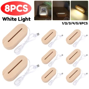 Base LED bois naturel design moderne pour décoration intérieure éclairage acrylique USB alimenté Base LED bois naturel design moderne pour décoration intérieure éclairage acrylique USB alimenté