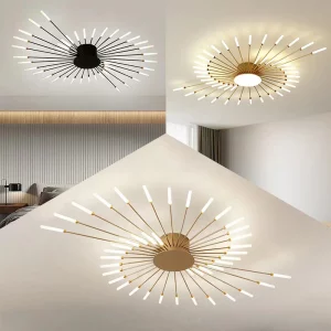 Plafonnier LED en métal et acrylique design moderne minimaliste salon cuisine éclairage élégant économies d’énergie