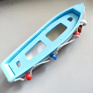 Ornement bateau en bois peint  décoration nautique pour maison  salle de bain  chambre  style méditerranéen  cadeau déco marin