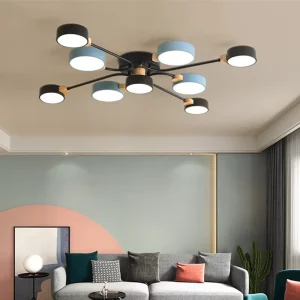 Plafonnier LED en bois naturel design scandinave nordique moderne pour salon salle à manger éclairage chaleureux et économique Plafonnier LED en bois naturel design scandinave nordique moderne pour salon salle à manger éclairage chaleureux et économique