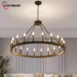 Plafonnier industriel vintage LED métal finition brune/bronze lumière ambiant salon chambre entrée suspension moderne