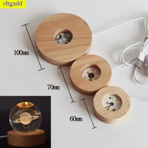 Lampe de table bois naturel design nordique moderne lumière LED verre globe effet planétaire USB alimentation salon chambre bureau