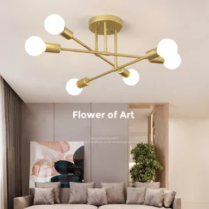 Plafonnier moderne en métal design industriel rétro 6 têtes LED lumière salon chambre cuisine décoration intérieure éclairage contemporain Plafonnier moderne en métal design industriel rétro 6 têtes LED lumière salon chambre cuisine décoration intérieure éclairage contemporain