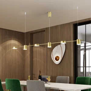 Suspension moderne en métal doré design contemporain éclairage intérieur LED cuisine salle à manger plafond élégant économies d’énergie luminaire Suspension moderne en métal doré design contemporain éclairage intérieur LED cuisine salle à manger plafond élégant économies d’énergie luminaire