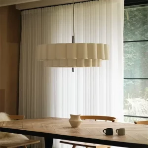 Suspension tissu moderne design épuré éclairage diffus salon salle à manger chambre hall lumière douce décor simple
