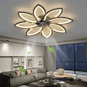 Plafonnier LED design floral moderne avec télécommande pour salon chambre éclairage intérieur ventilation lumière douce élégante Plafonnier LED design floral moderne avec télécommande pour salon chambre éclairage intérieur ventilation lumière douce élégante