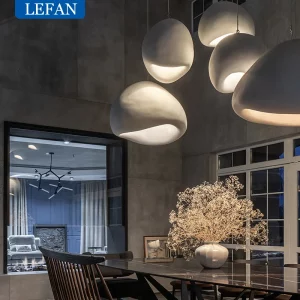 Pendaison LED en bois naturel design nordique minimaliste pour salle à manger chambre salon éclairage chaleureux économique élégant