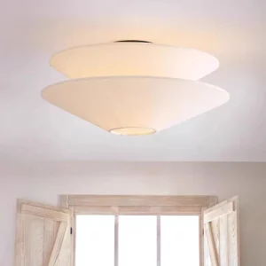 Plafonnier tissu conique design moderne minimaliste style scandinave luminaire chambre salon restaurant éclairage chaleureux lumière douce élégance cosy Plafonnier tissu conique design moderne minimaliste style scandinave luminaire chambre salon restaurant éclairage chaleureux lumière douce élégance cosy
