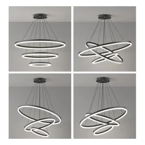 Plafonnier suspendu moderne design minimaliste aluminium LED lumière réglable salon chambre salle à manger décoration intérieure haute luminosité épuré élégant