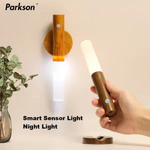 Lampe murale bois naturel design moderne LED intelligent détecteur de mouvement veilleuse portable chambre cuisine salon éclairage économique élégant Lampe murale bois naturel design moderne LED intelligent détecteur de mouvement veilleuse portable chambre cuisine salon éclairage économique élégant