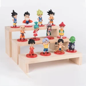 Présentoir en bois massif pour figurines Amiibo Funko POP design minimaliste étagère en trois niveaux décoration chambre salon bureau éco-friendly stockage pratique style naturel Présentoir en bois massif pour figurines Amiibo Funko POP design minimaliste étagère en trois niveaux décoration chambre salon bureau éco-friendly stockage pratique style naturel