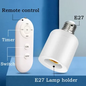 Support de lampe E27 avec télécommande sans fil  minuterie intelligente  110V-220V  design moderne  chambre  salon  cuisine  bureau  éclairage pratique et économique