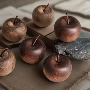 Décoration en bois naturel en forme de pomme design rustique artisanal décoration intérieure élégante pour salon cuisine ou chambre cadeau original Décoration en bois naturel en forme de pomme design rustique artisanal décoration intérieure élégante pour salon cuisine ou chambre cadeau original
