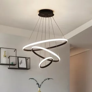 Suspension métal moderne design spiral LED éclairage uniforme salon salle à manger élégance contemporaine économie énergie certification CE ROHS UL