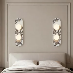 Applique murale style nordique marbre naturel double source lumière chaude chambre salon couloir moderne éclairage élégant économie d’énergie Applique murale style nordique marbre naturel double source lumière chaude chambre salon couloir moderne éclairage élégant économie d’énergie