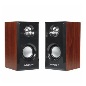 Enceintes bois USB stéréo design moderne vintage MDF bois finition noire USB alimenté home studio ordinateur portable téléphone électronique son de qualité