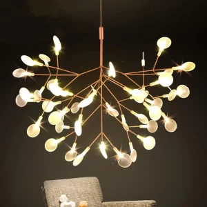 Plafonnier suspendu design moderne organique branche métal cuivré LED éclairage salon cuisine chambre chaleureux élégant Plafonnier suspendu design moderne organique branche métal cuivré LED éclairage salon cuisine chambre chaleureux élégant
