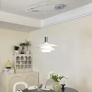 Suspension métal nordique minimaliste design scandinave lumière douce salon chambre cuisine éclairage moderne économies d’énergie élégance naturelle