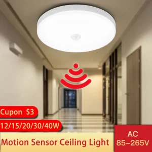 Plafonnier LED capteur de mouvement design moderne minimaliste éclairage automatique économie d’énergie couloir escalier entrée luminaire intelligent Plafonnier LED capteur de mouvement design moderne minimaliste éclairage automatique économie d’énergie couloir escalier entrée luminaire intelligent