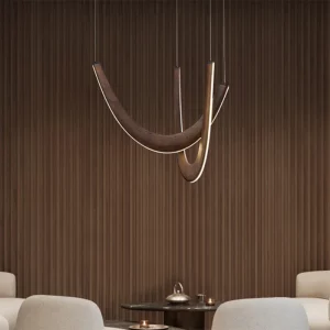 Suspension en bois style scandinave design moderne minimaliste éclairage LED chaleureux salon chambre cuisine Suspension en bois style scandinave design moderne minimaliste éclairage LED chaleureux salon chambre cuisine