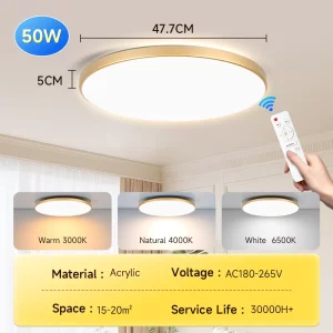 Plafonnier LED acrylique design moderne minimaliste salle à manger salon éclairage adaptable économie d’énergie