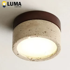 Plafonnier LED japonais en pierre naturelle style Wabi Sabi luminaire moderne pour salon chambre couloir allée décoration intérieure élégante et chaleureuse Plafonnier LED japonais en pierre naturelle style Wabi Sabi luminaire moderne pour salon chambre couloir allée décoration intérieure élégante et chaleureuse