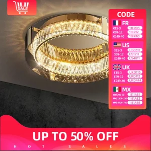 Plafonnier LED cristal moderne design luxueux lumière variable chambre salon éclairage uniforme élégance scintillante certification qualité