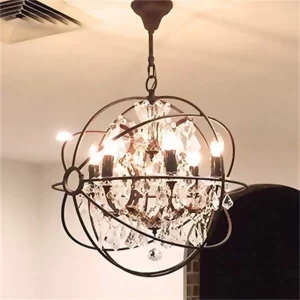 Suspension métal cristal design industriel classique éclairage intérieur luminaire décoratif idéal pour loft restaurant église salon chaleureux élégant Suspension métal cristal design industriel classique éclairage intérieur luminaire décoratif idéal pour loft restaurant église salon chaleureux élégant