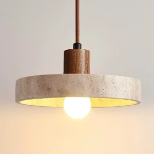 Suspension bois travertin design moderne industriel éclairage intérieur chaleureux salon cuisine LED économique élégant Suspension bois travertin design moderne industriel éclairage intérieur chaleureux salon cuisine LED économique élégant